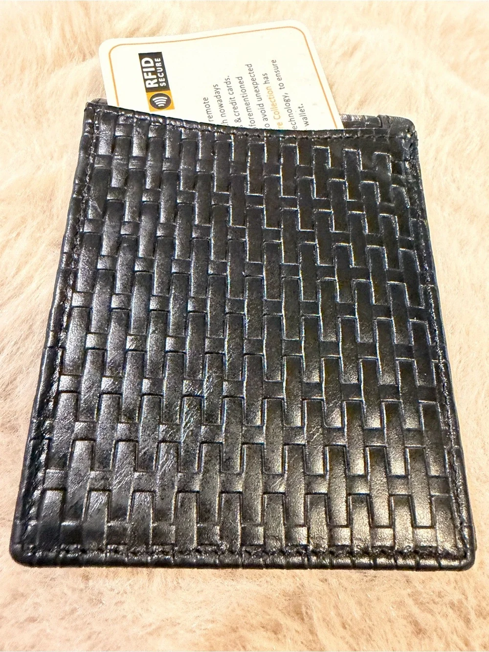 Castello Leather Black Card Sleeve Wallet